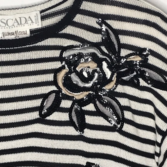 Escada By Margaretha Ley Size 4/6 Vintage 1980’s Embellished Sweater - Picture 2 of 16